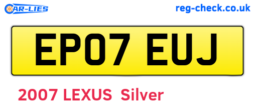 EP07EUJ are the vehicle registration plates.