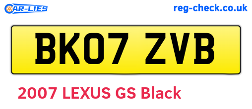 BK07ZVB are the vehicle registration plates.