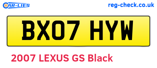 BX07HYW are the vehicle registration plates.