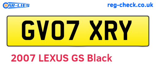 GV07XRY are the vehicle registration plates.