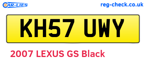 KH57UWY are the vehicle registration plates.
