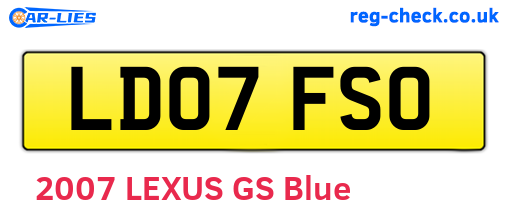 LD07FSO are the vehicle registration plates.