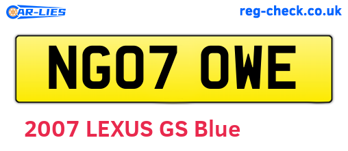 NG07OWE are the vehicle registration plates.