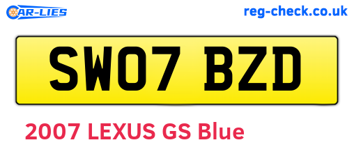 SW07BZD are the vehicle registration plates.