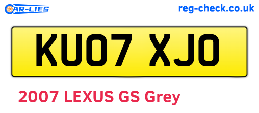 KU07XJO are the vehicle registration plates.