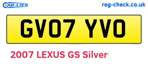 GV07YVO are the vehicle registration plates.