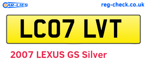 LC07LVT are the vehicle registration plates.