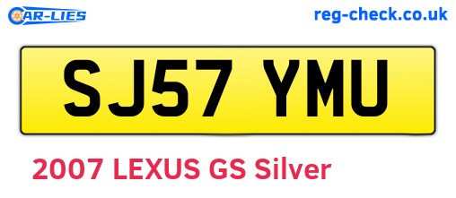 SJ57YMU are the vehicle registration plates.