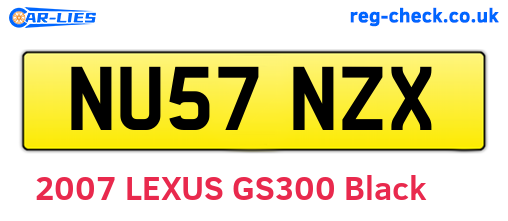 NU57NZX are the vehicle registration plates.