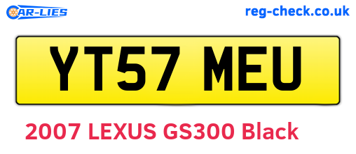 YT57MEU are the vehicle registration plates.