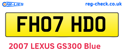 FH07HDO are the vehicle registration plates.