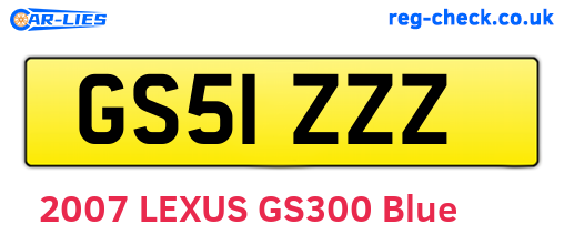 GS51ZZZ are the vehicle registration plates.