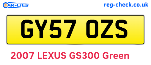GY57OZS are the vehicle registration plates.