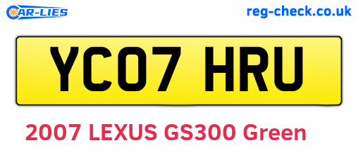 YC07HRU are the vehicle registration plates.