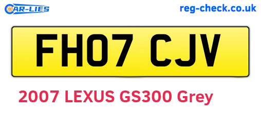 FH07CJV are the vehicle registration plates.