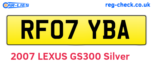 RF07YBA are the vehicle registration plates.