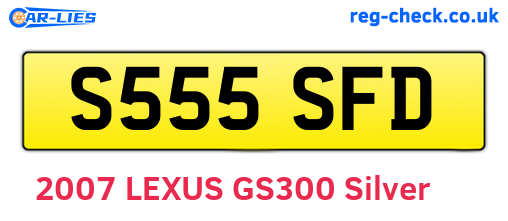 S555SFD are the vehicle registration plates.
