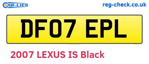 DF07EPL are the vehicle registration plates.