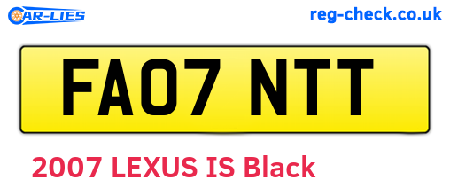 FA07NTT are the vehicle registration plates.