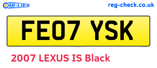 FE07YSK are the vehicle registration plates.