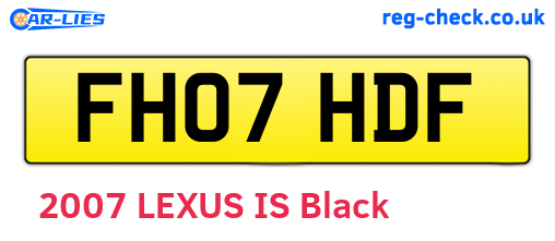 FH07HDF are the vehicle registration plates.