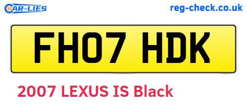 FH07HDK are the vehicle registration plates.