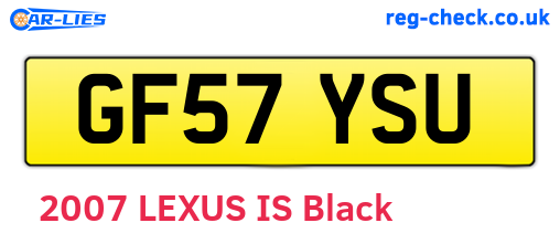 GF57YSU are the vehicle registration plates.