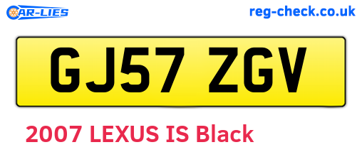 GJ57ZGV are the vehicle registration plates.