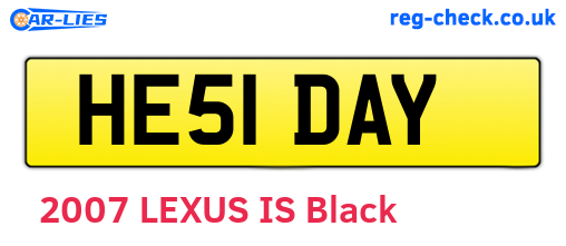 HE51DAY are the vehicle registration plates.