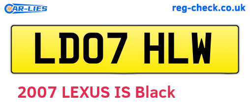 LD07HLW are the vehicle registration plates.