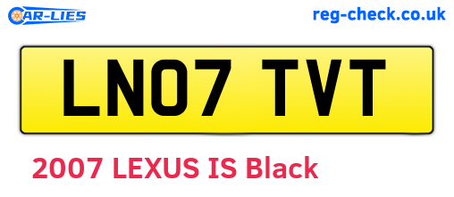 LN07TVT are the vehicle registration plates.