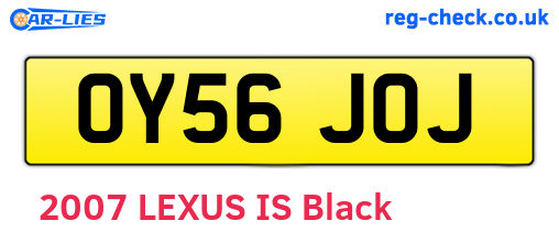 OY56JOJ are the vehicle registration plates.