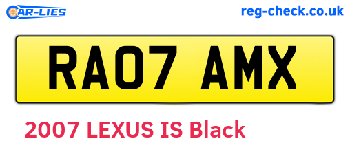 RA07AMX are the vehicle registration plates.