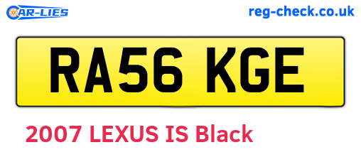 RA56KGE are the vehicle registration plates.