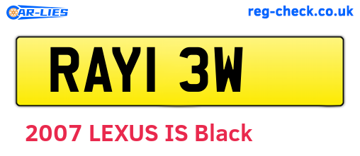RAY13W are the vehicle registration plates.