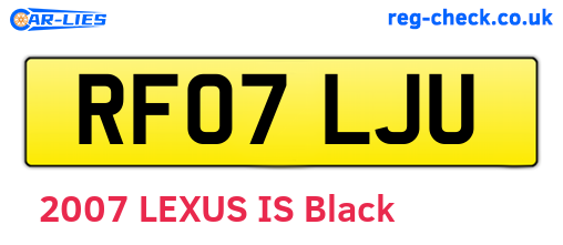 RF07LJU are the vehicle registration plates.