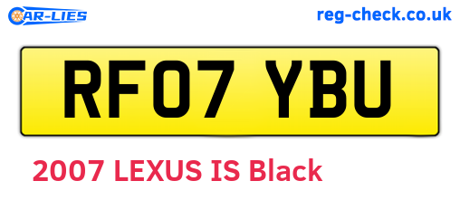 RF07YBU are the vehicle registration plates.