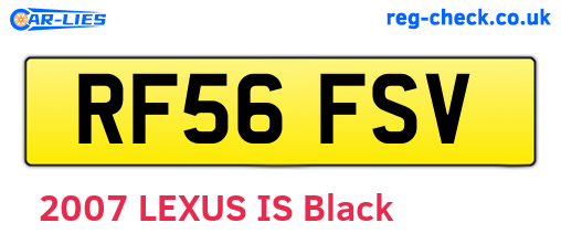 RF56FSV are the vehicle registration plates.