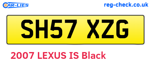 SH57XZG are the vehicle registration plates.