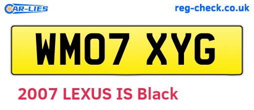 WM07XYG are the vehicle registration plates.