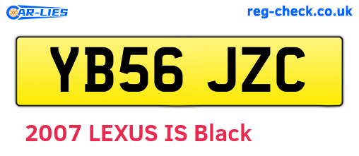 YB56JZC are the vehicle registration plates.