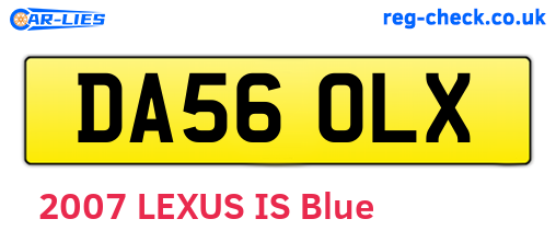 DA56OLX are the vehicle registration plates.