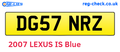 DG57NRZ are the vehicle registration plates.
