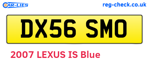 DX56SMO are the vehicle registration plates.