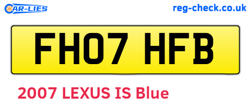 FH07HFB are the vehicle registration plates.