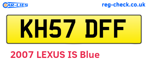 KH57DFF are the vehicle registration plates.