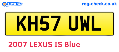 KH57UWL are the vehicle registration plates.