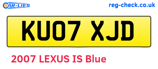 KU07XJD are the vehicle registration plates.