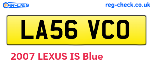 LA56VCO are the vehicle registration plates.