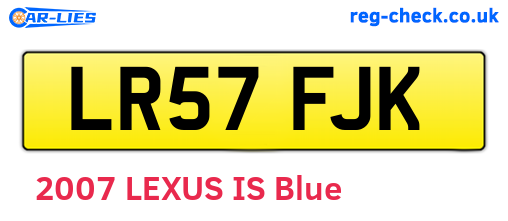 LR57FJK are the vehicle registration plates.
